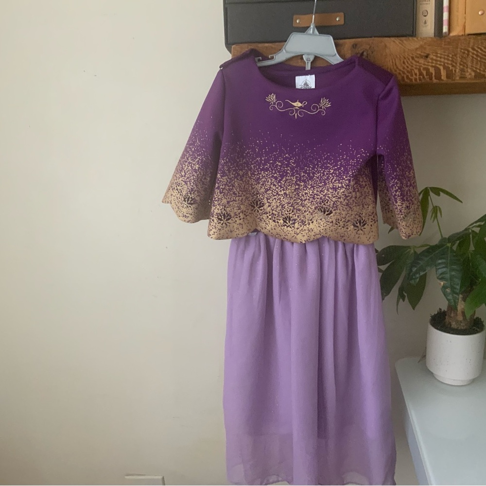 Disney store Jasmin Dress size 5  !!! Enchanted Purple and Gold Kids Dress